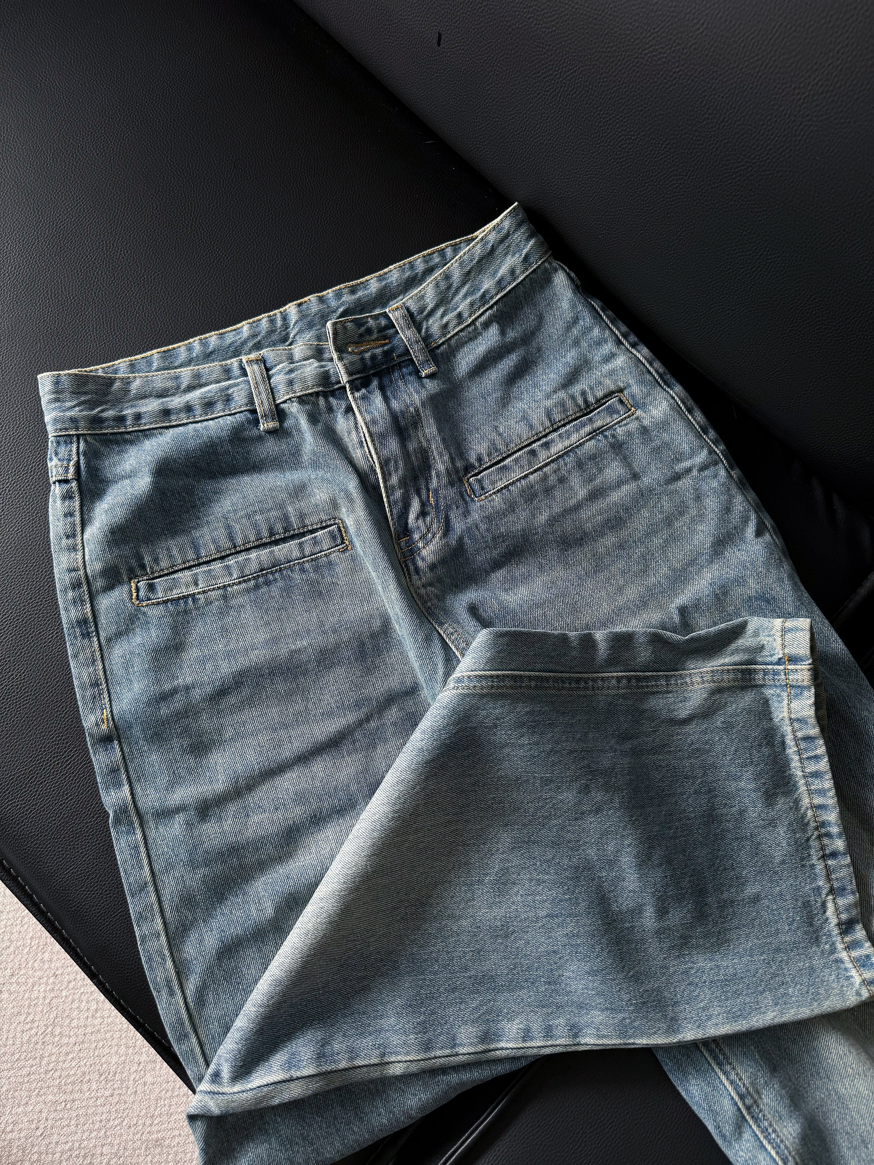 ウォッシュドポケットデザインジーンズ N74