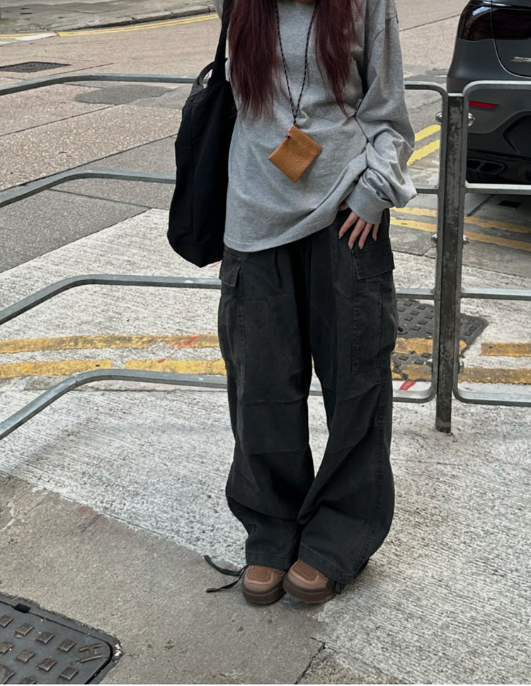 ウォッシュ加工カーゴパンツ N411