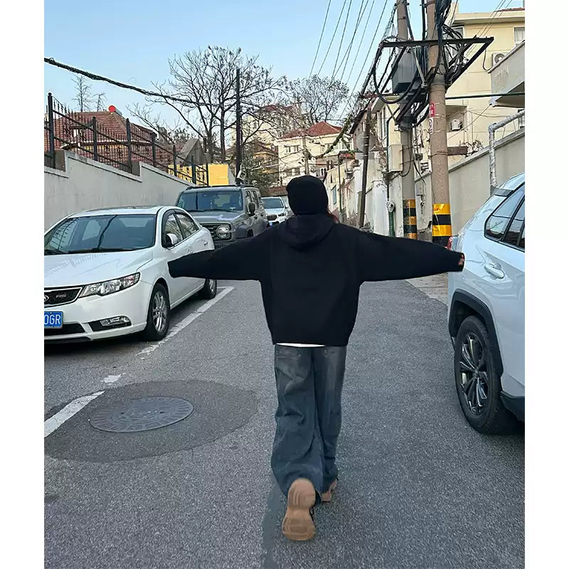 厚手フード付きニットジャケット N287