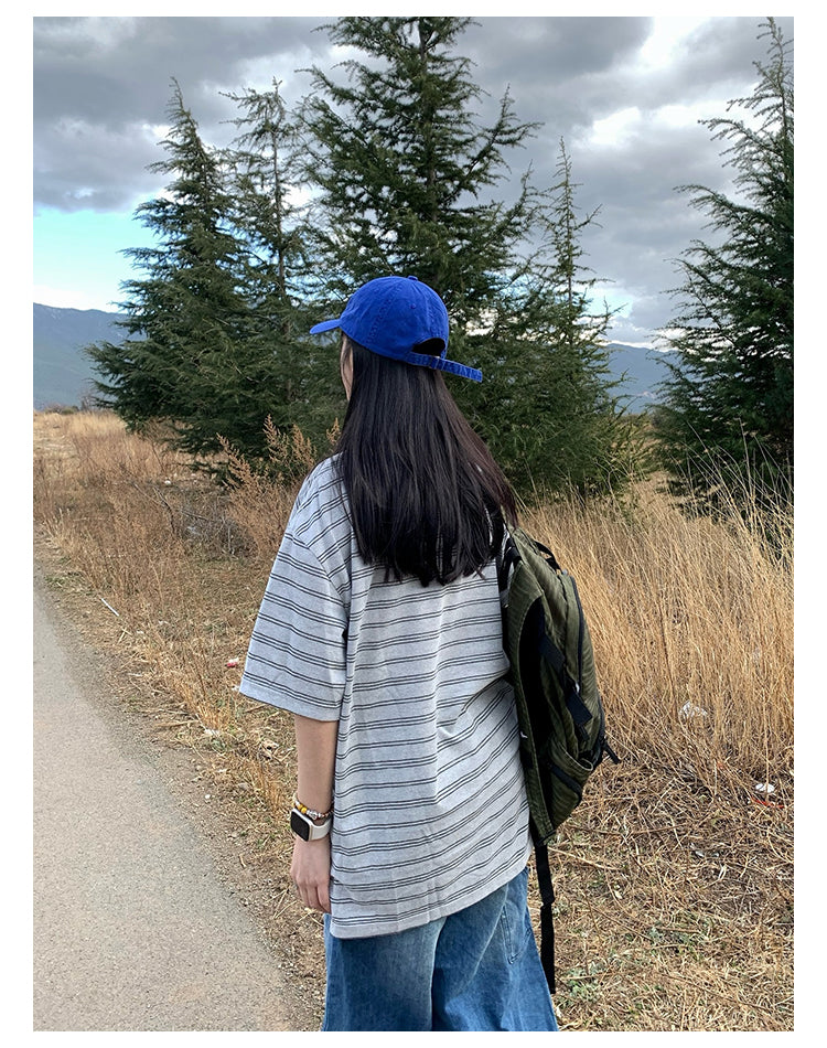 ラウンドネックルーズTシャツ N396