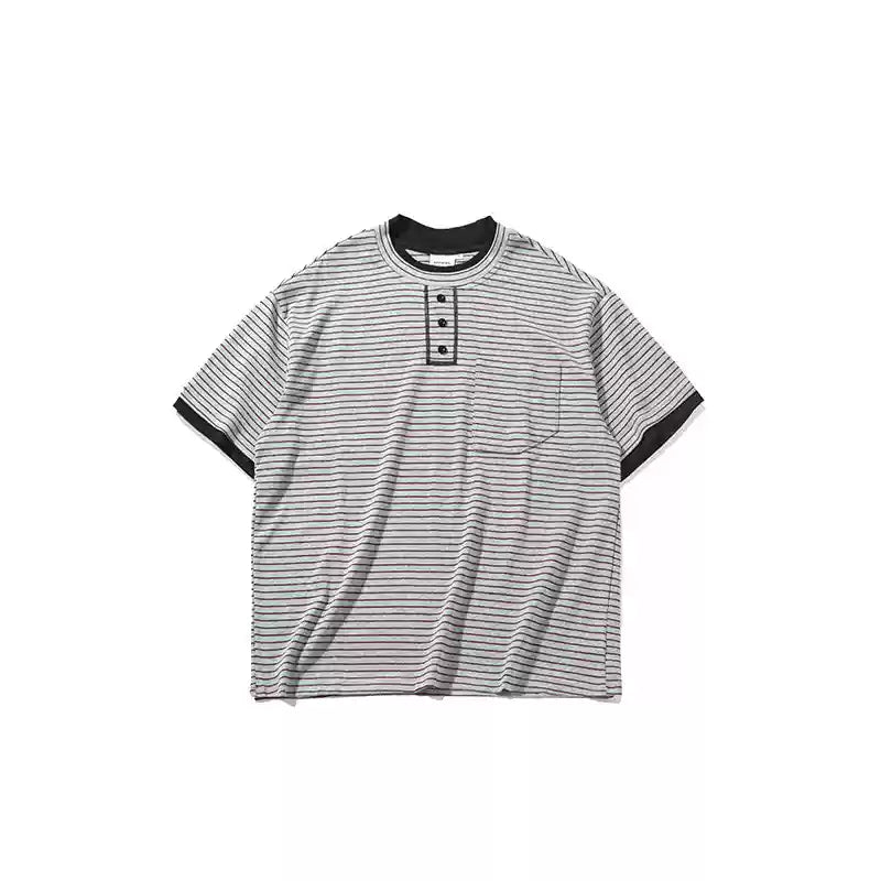 フェイクツーピースボーダーTシャツ N391