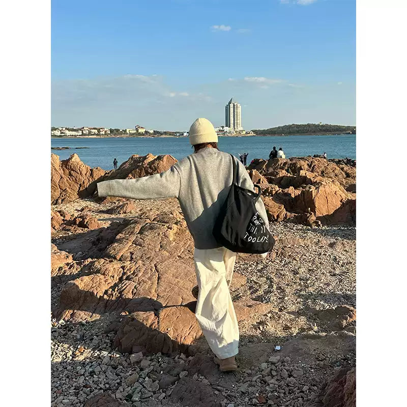 ヘンリーカジュアル無地セーター N288