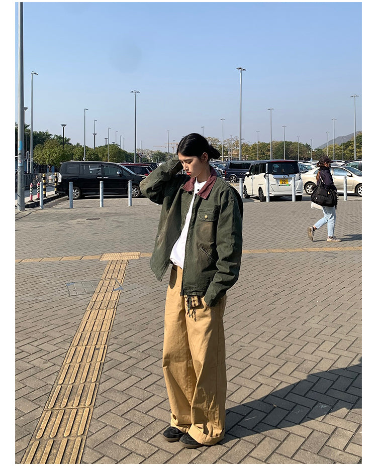 ウォッシュ加工ラペルジャケット N343