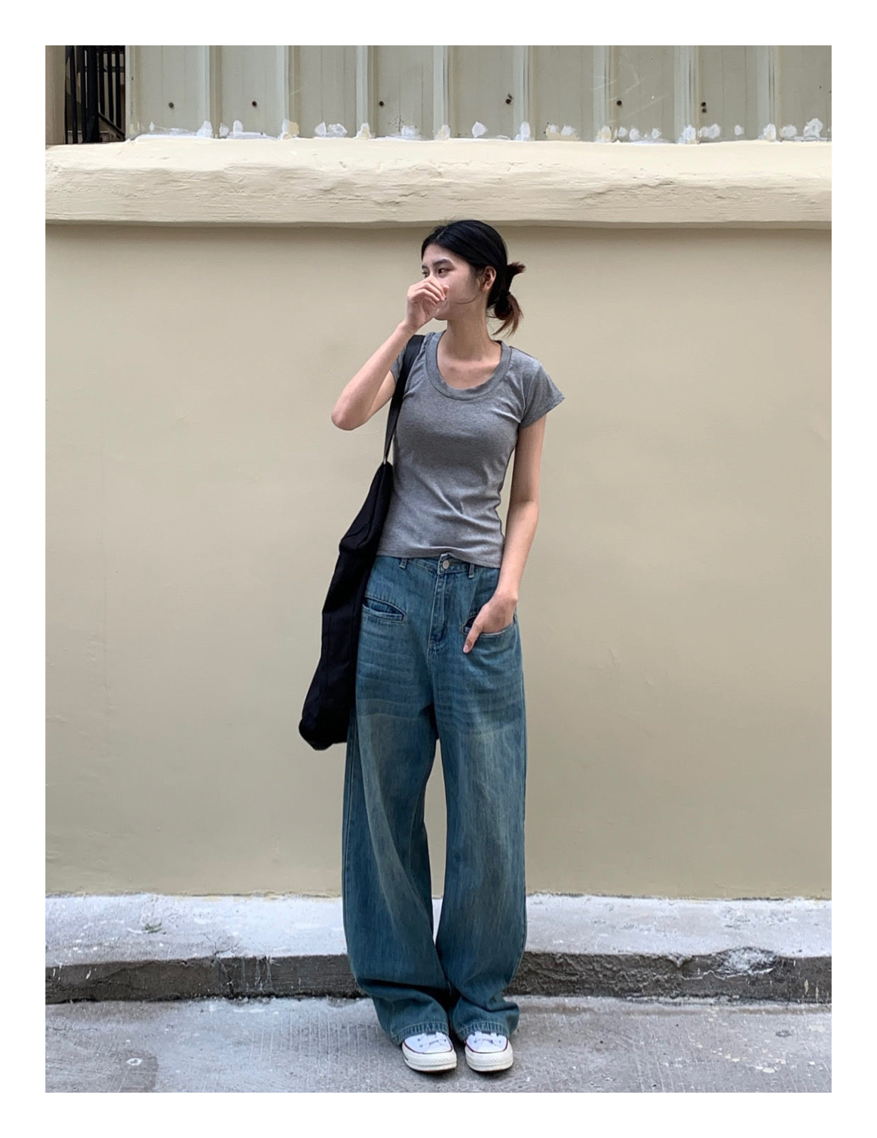 ウォッシュドポケットデザインジーンズ N74