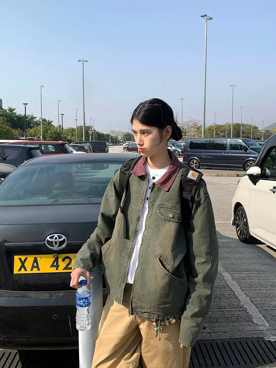 ウォッシュ加工ラペルジャケット N343