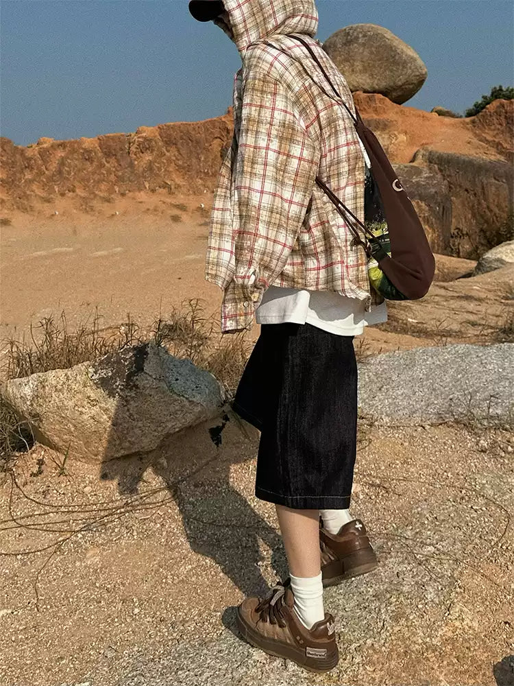 ルーズデニムハーフパンツ N373