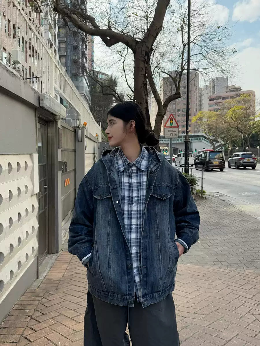 デニムフード付きジャケット N347