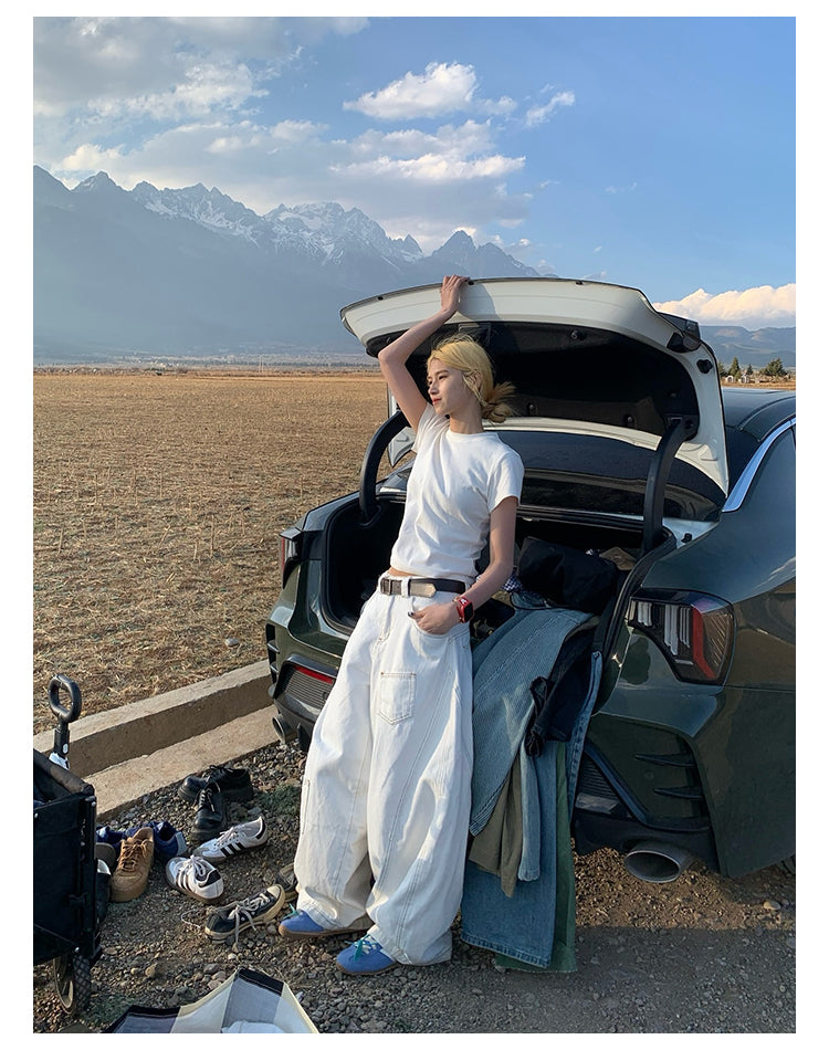 ホワイトシミタージーンズ N408