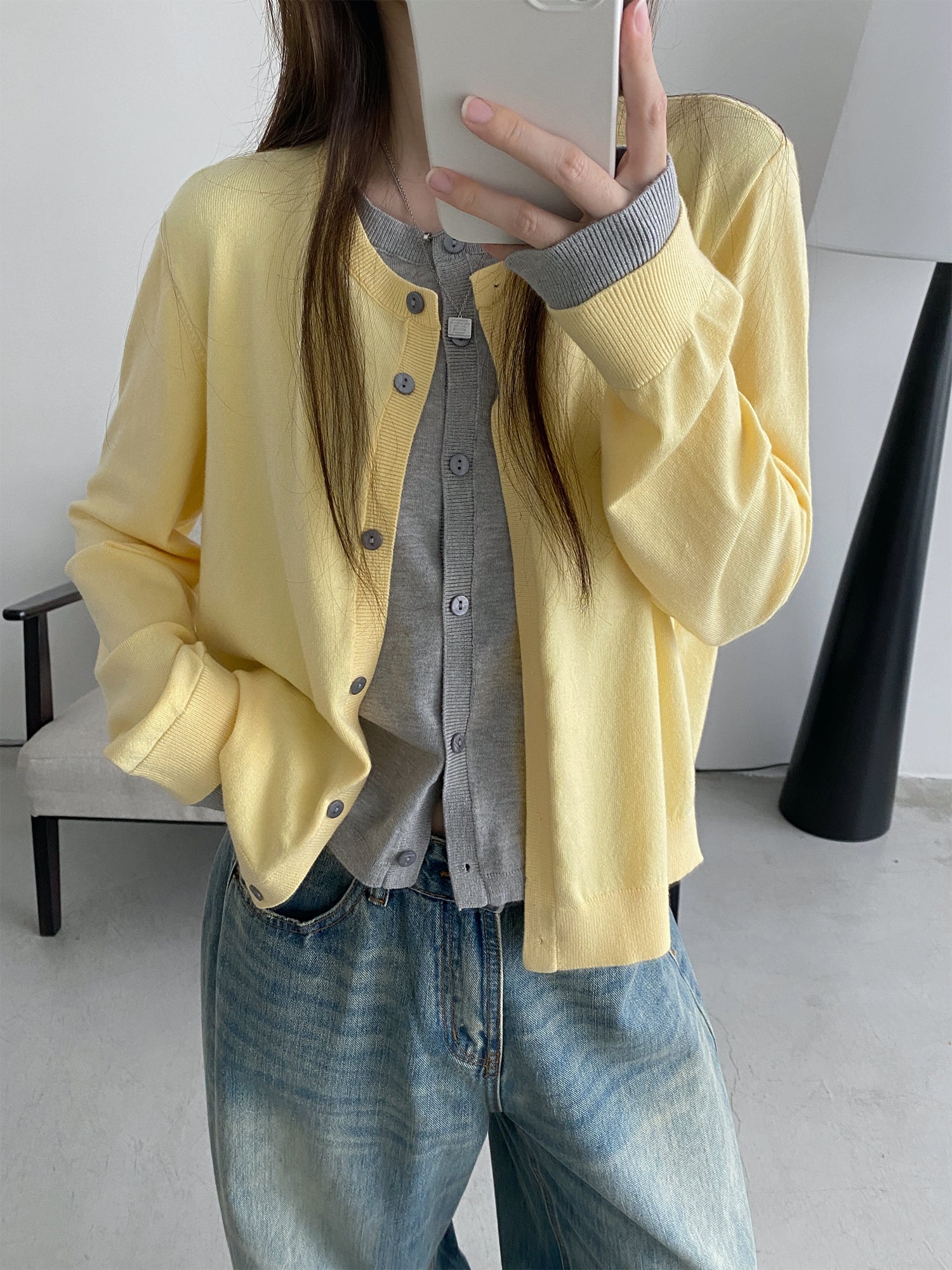 フェイクツーピースカーディガン N578