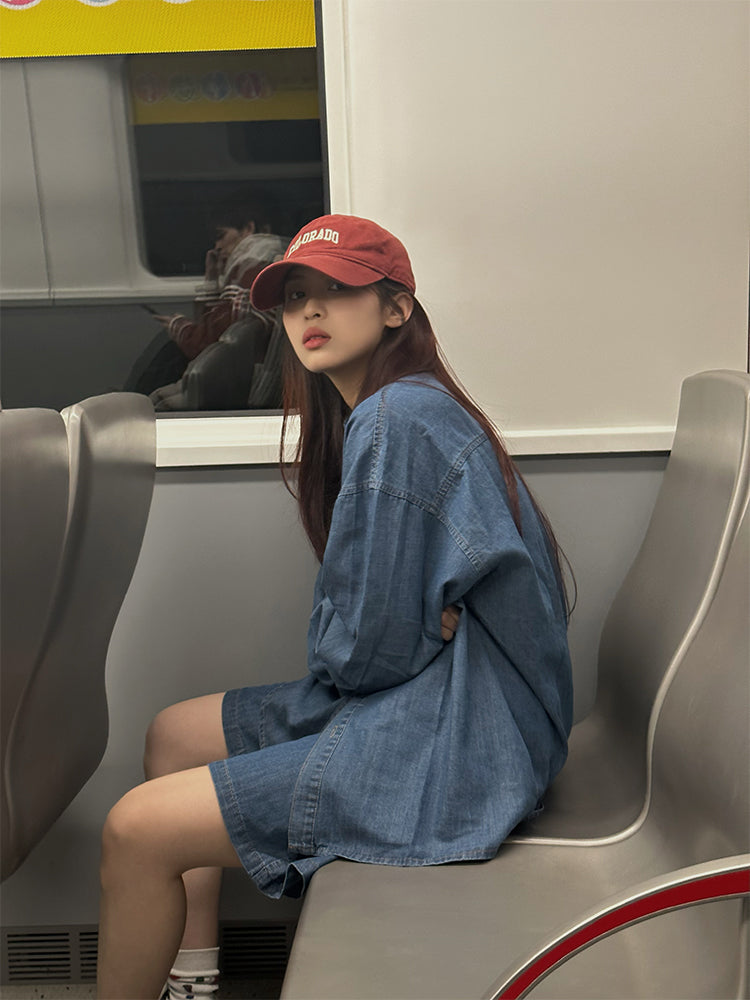 ルーズフィットハーフパンツデニムセットアップ N140