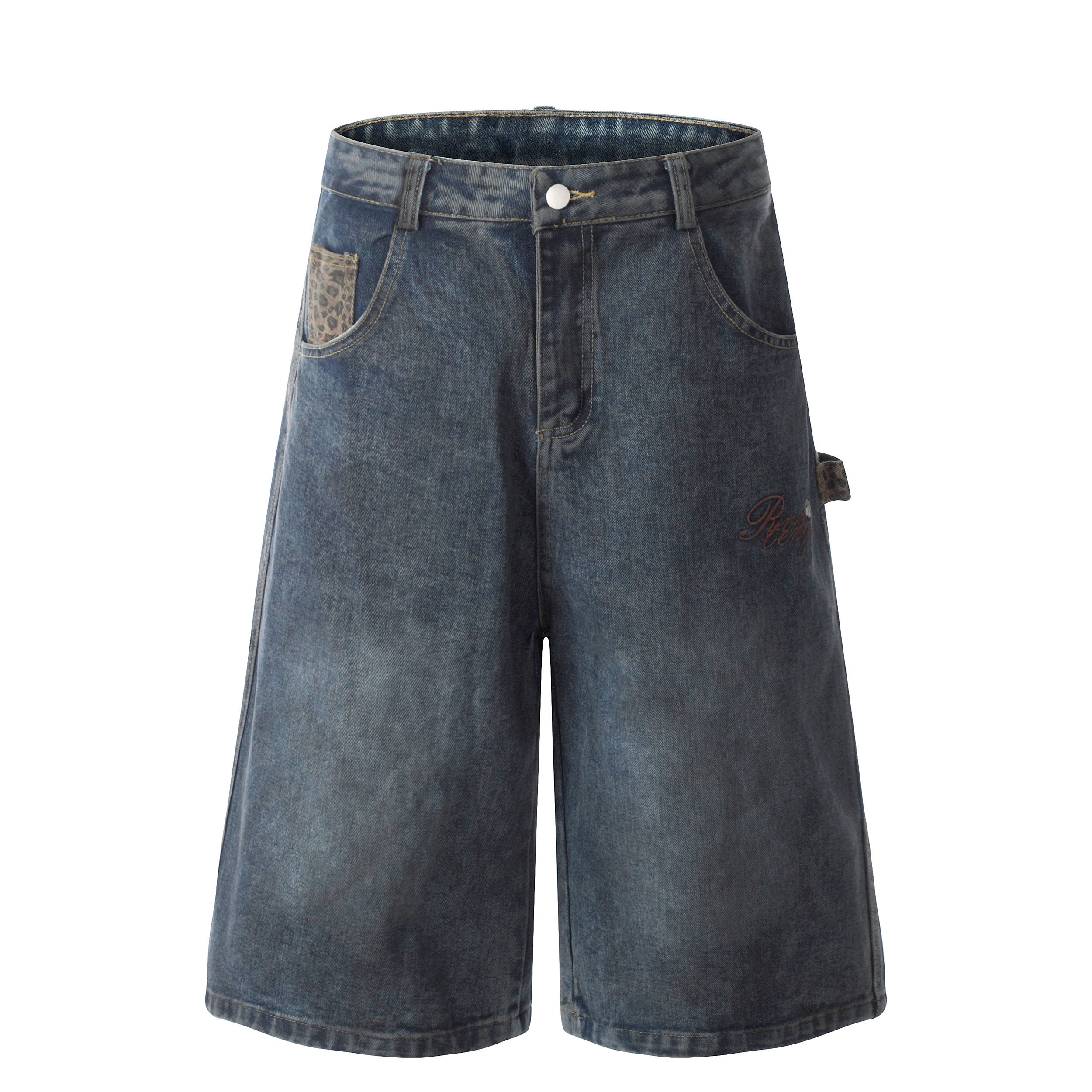 アニマル柄ポケットデニムショーツ N440