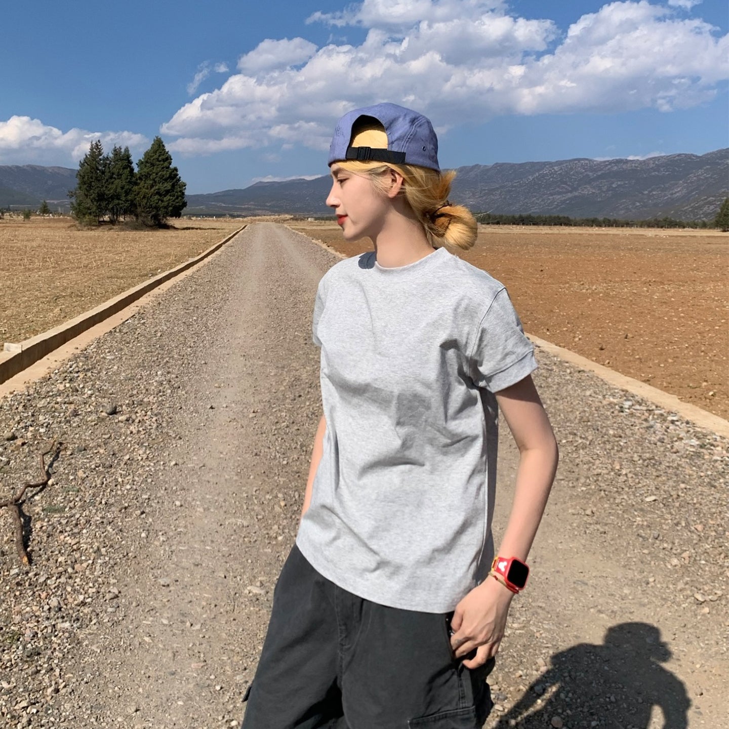 シンプル無地クルーネックTシャツ N459