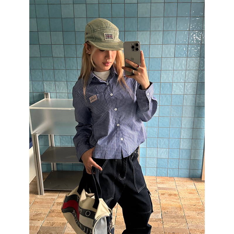 チェック柄半袖長袖シャツ N471