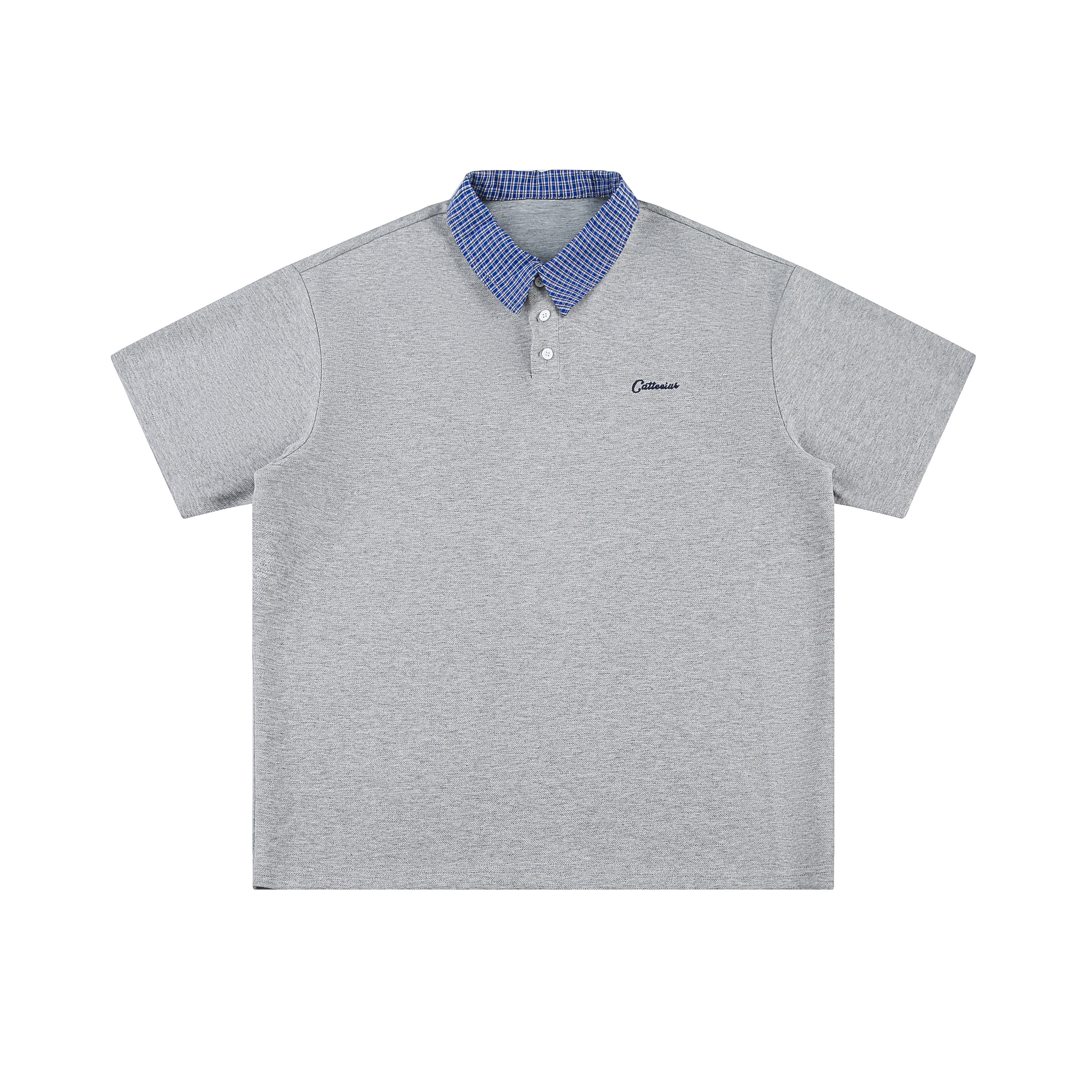 チェック柄半袖ポロシャツ N419