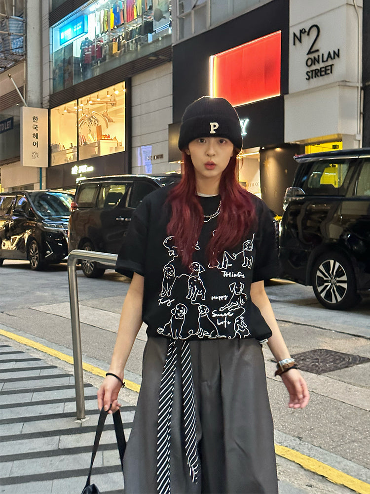 大人カジュアルに映える ロゴプリント半袖Tシャツ 着回し抜群 N428