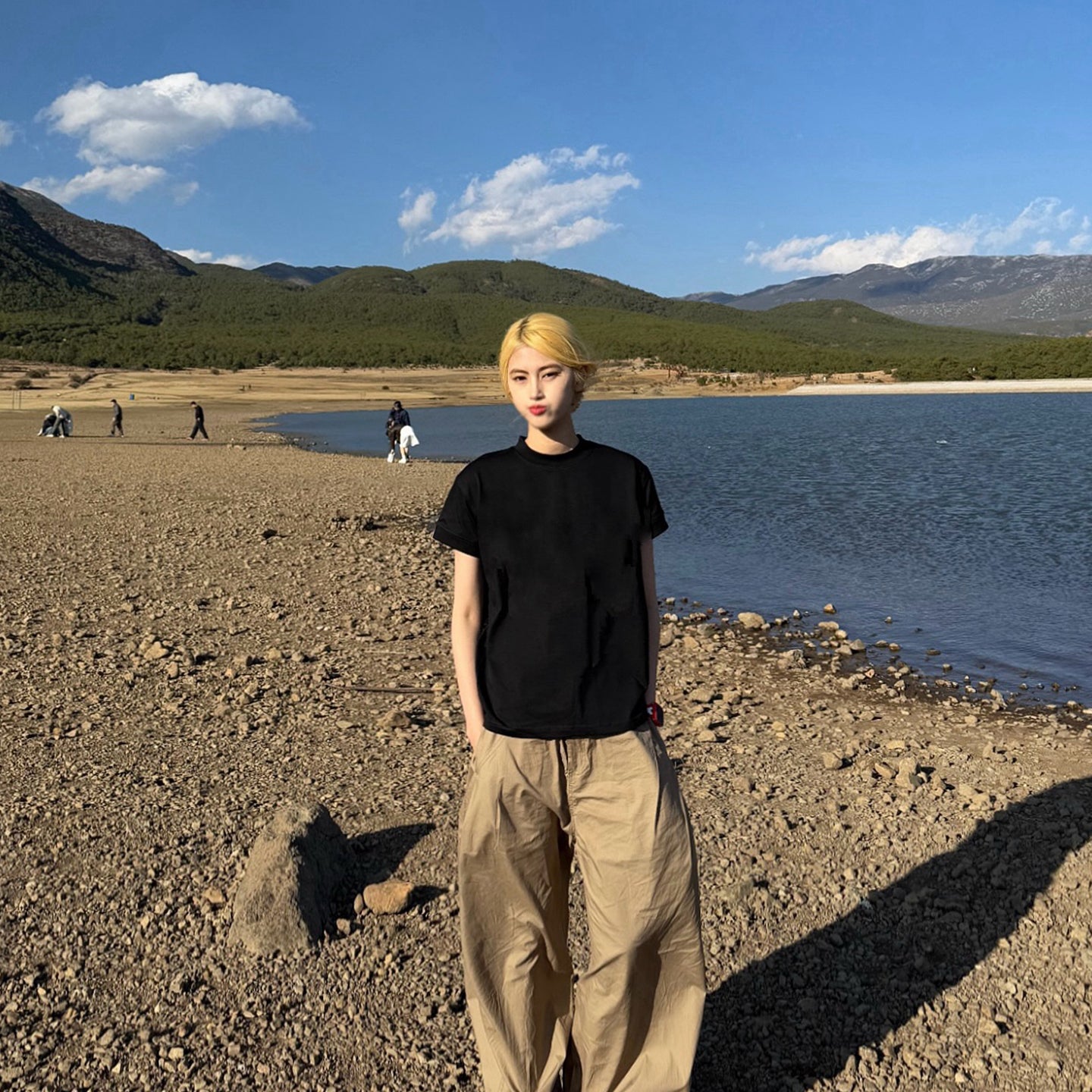 シンプル無地クルーネックTシャツ N459