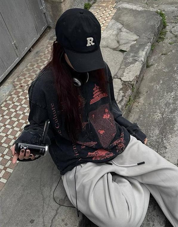 レトロウォッシュプリントロンT N136