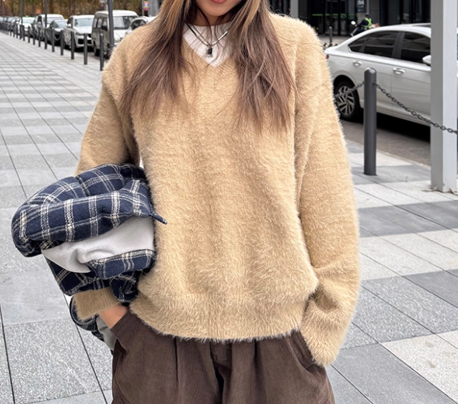 Vネックニットセーター s0814m-10