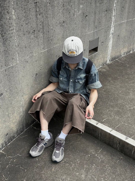 ヴィンテージウォッシュ・バギーショーツ OB001