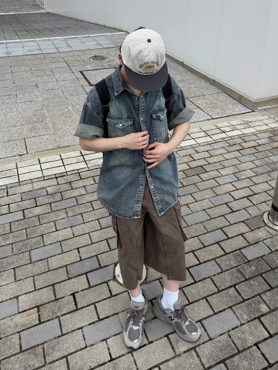 ヴィンテージウォッシュ・バギーショーツ OB001