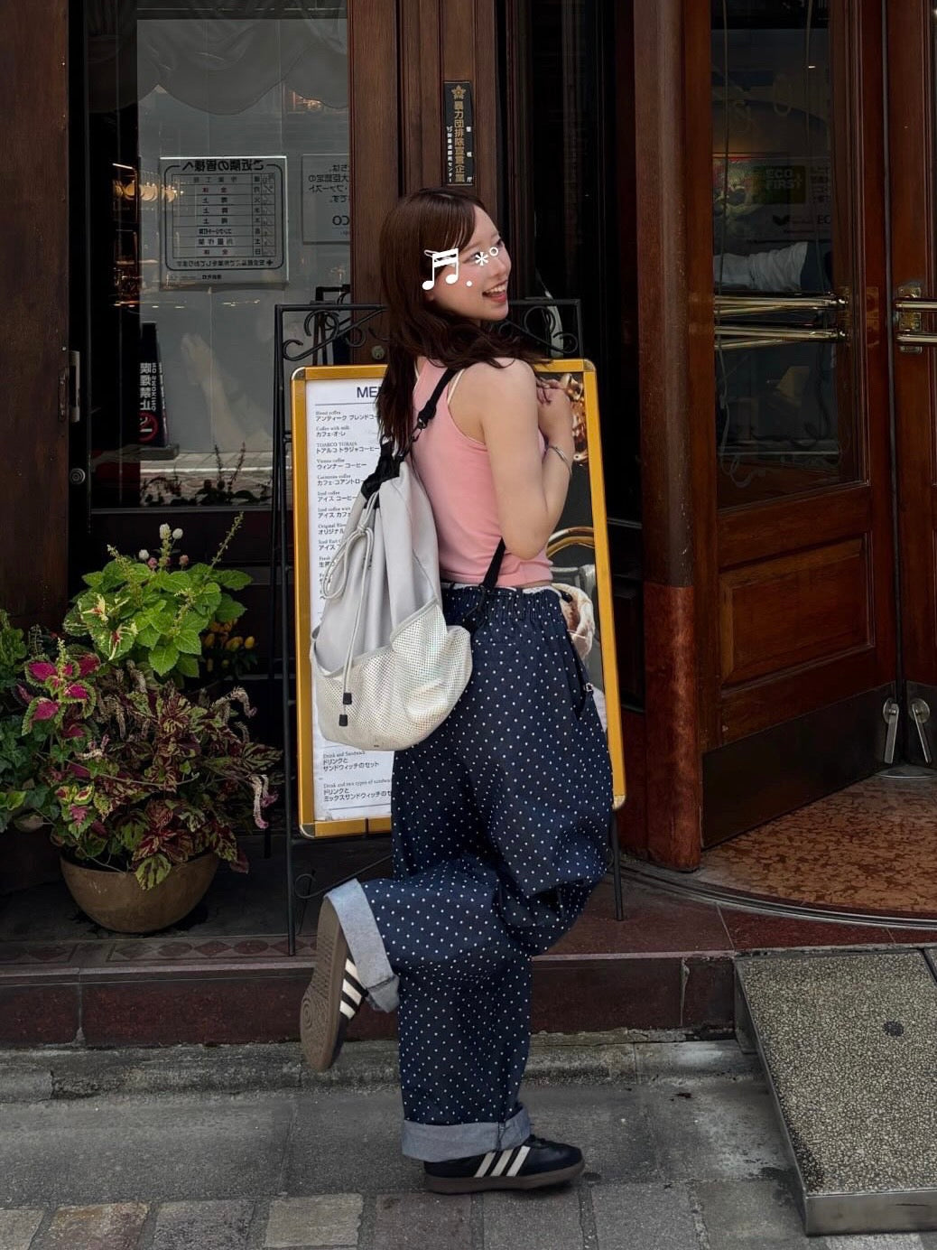 スター柄・イージーパンツ KN001