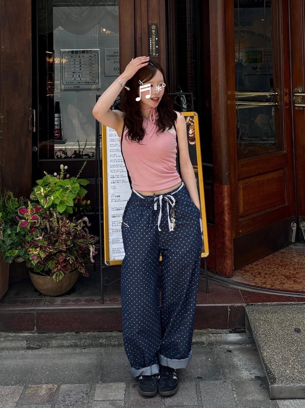 スター柄・イージーパンツ KN001