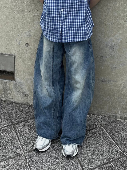 パネルド・バギーフィットジーンズ OB002