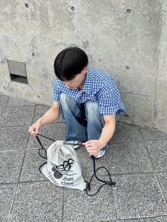 リラックスフィット・ブルーチェックシャツ OB003