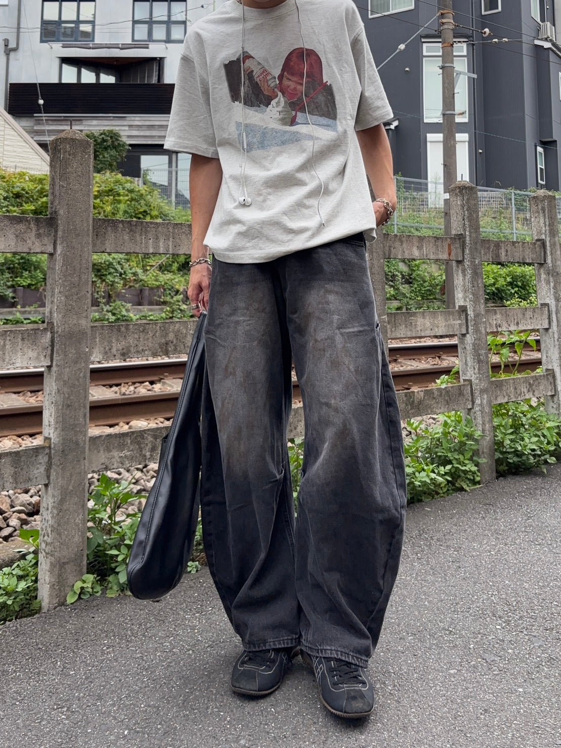 フェードブラック・バルーンワイドデニム GA002