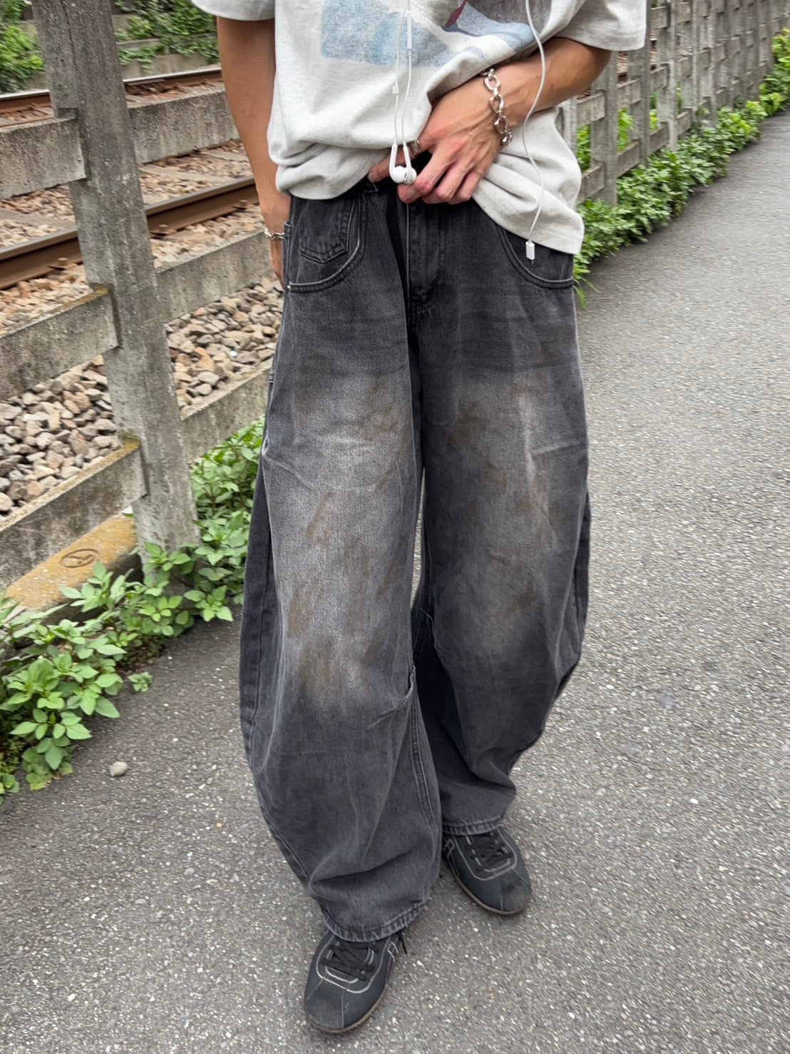 フェードブラック・バルーンワイドデニム GA002