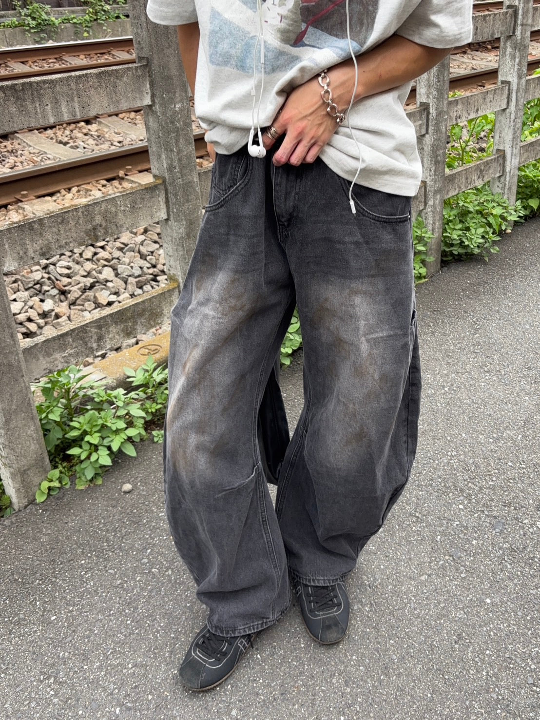 フェードブラック・バルーンワイドデニム GA002