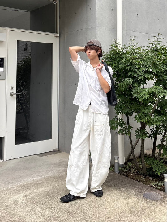 オフホワイト・バルーンワイドパンツ GA003