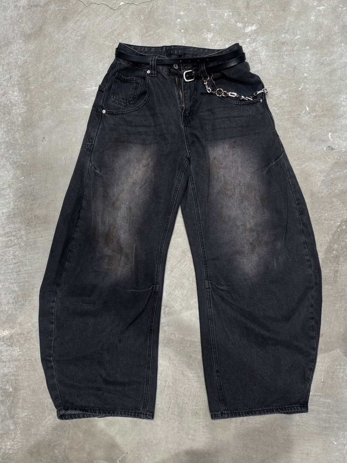フェードブラック・バルーンワイドデニム GA002