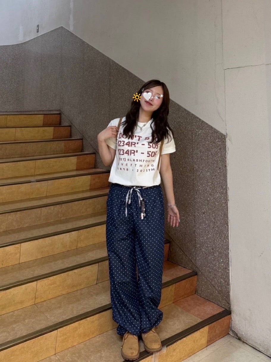 スター柄・イージーパンツ KN001