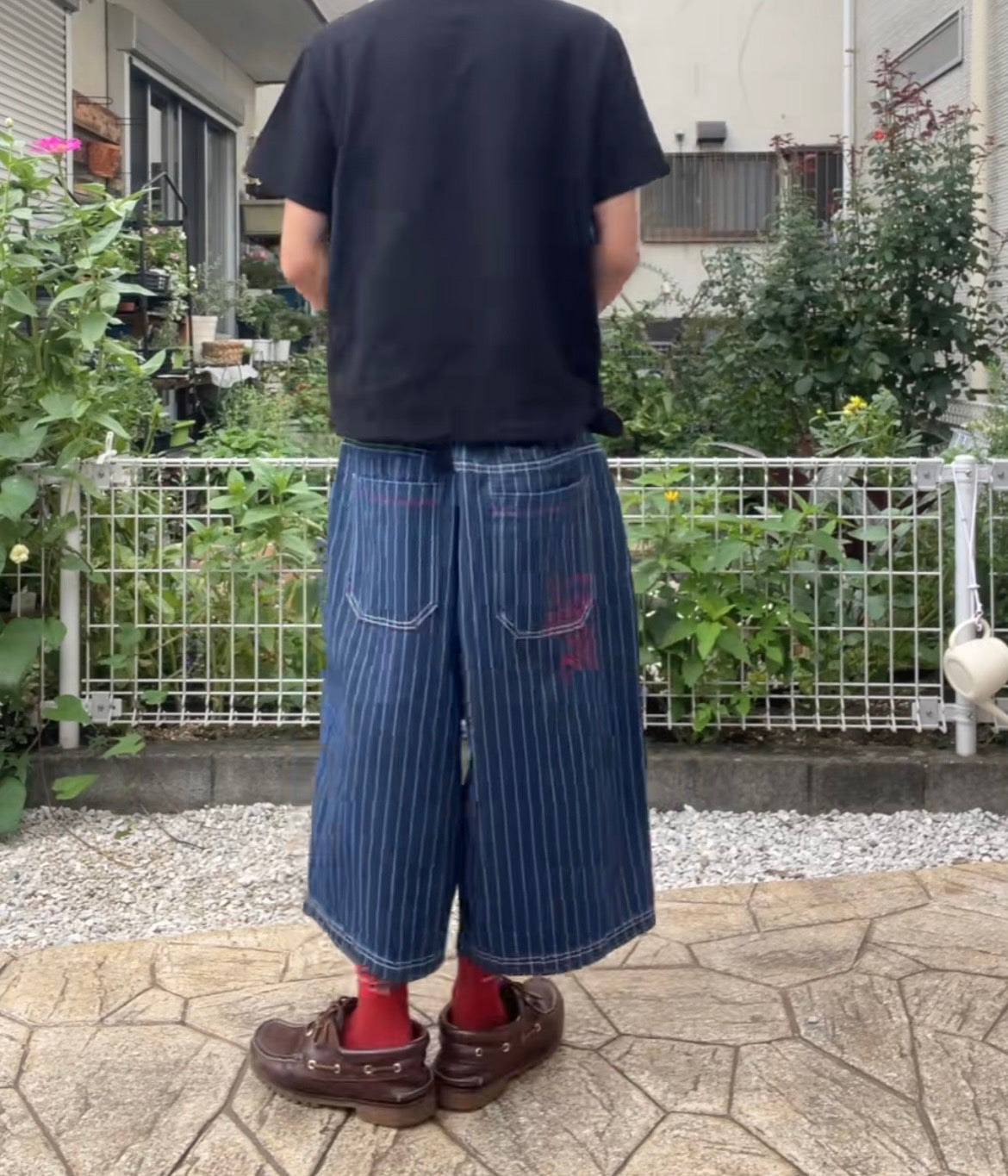 クロップド丈ピンストライプデニムパンツ MEN1