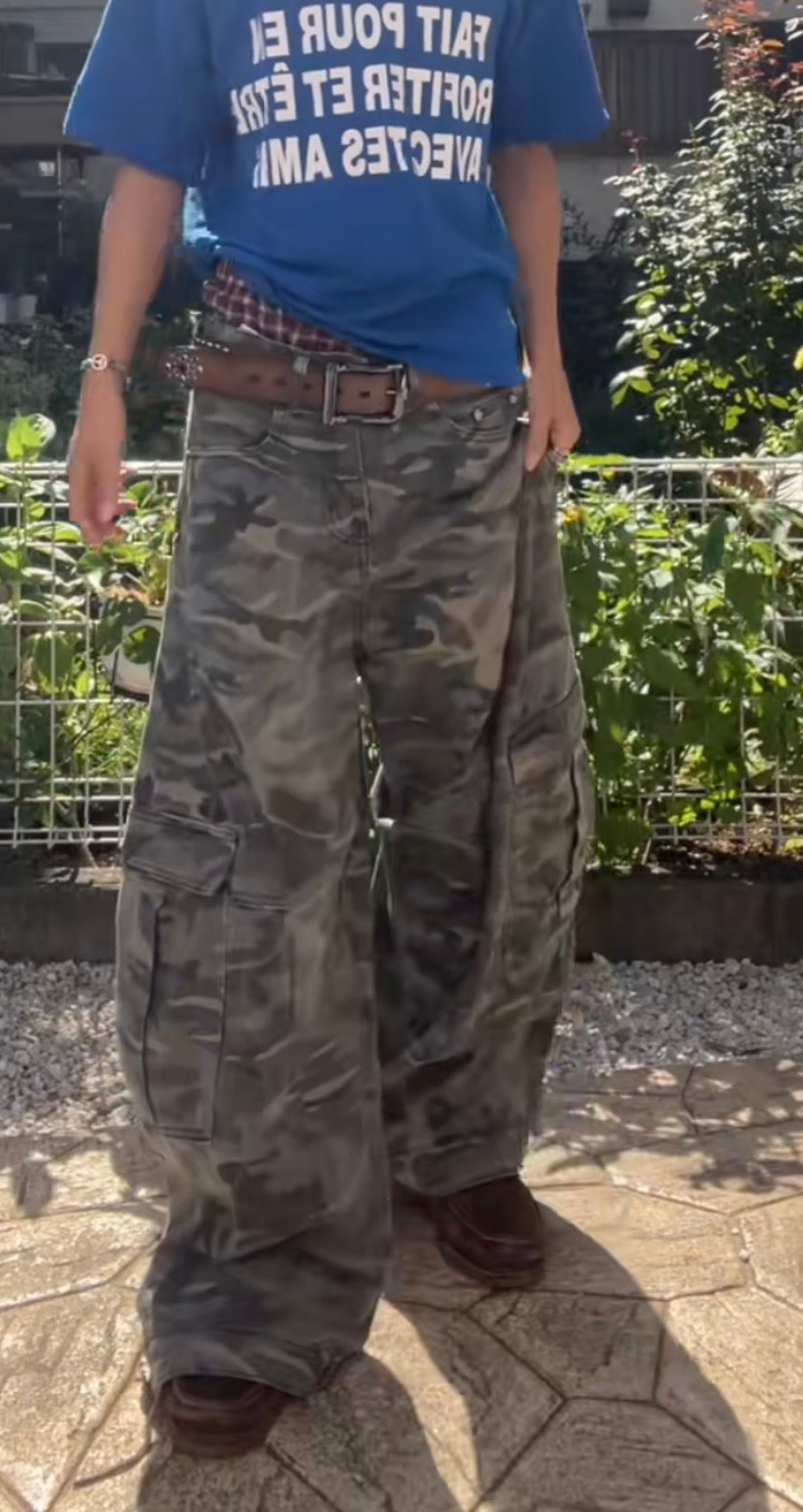 カーブシルエット迷彩カーゴパンツ MEN2