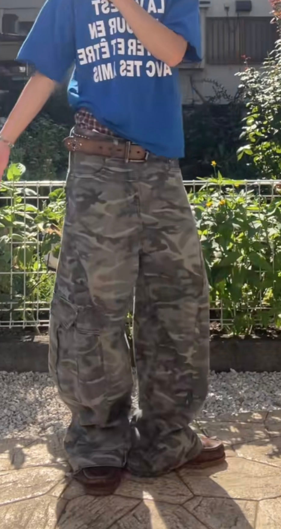 カーブシルエット迷彩カーゴパンツ MEN2