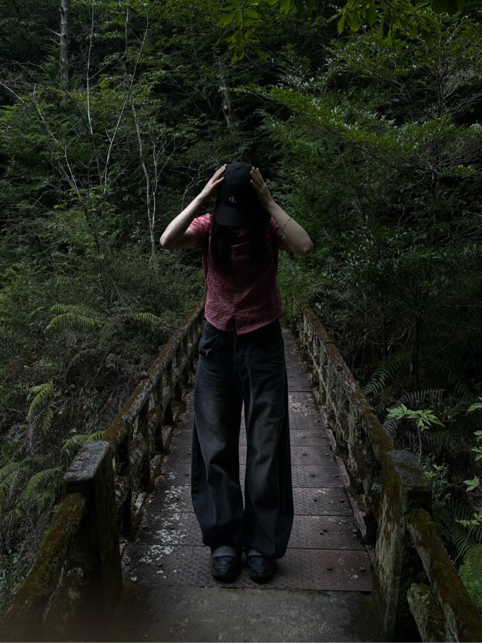 ショート丈コンパクトチェックシャツ OT-007