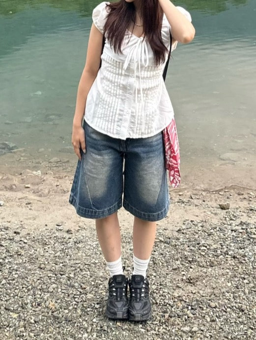 Aラインシルエットハーフデニム OT-008