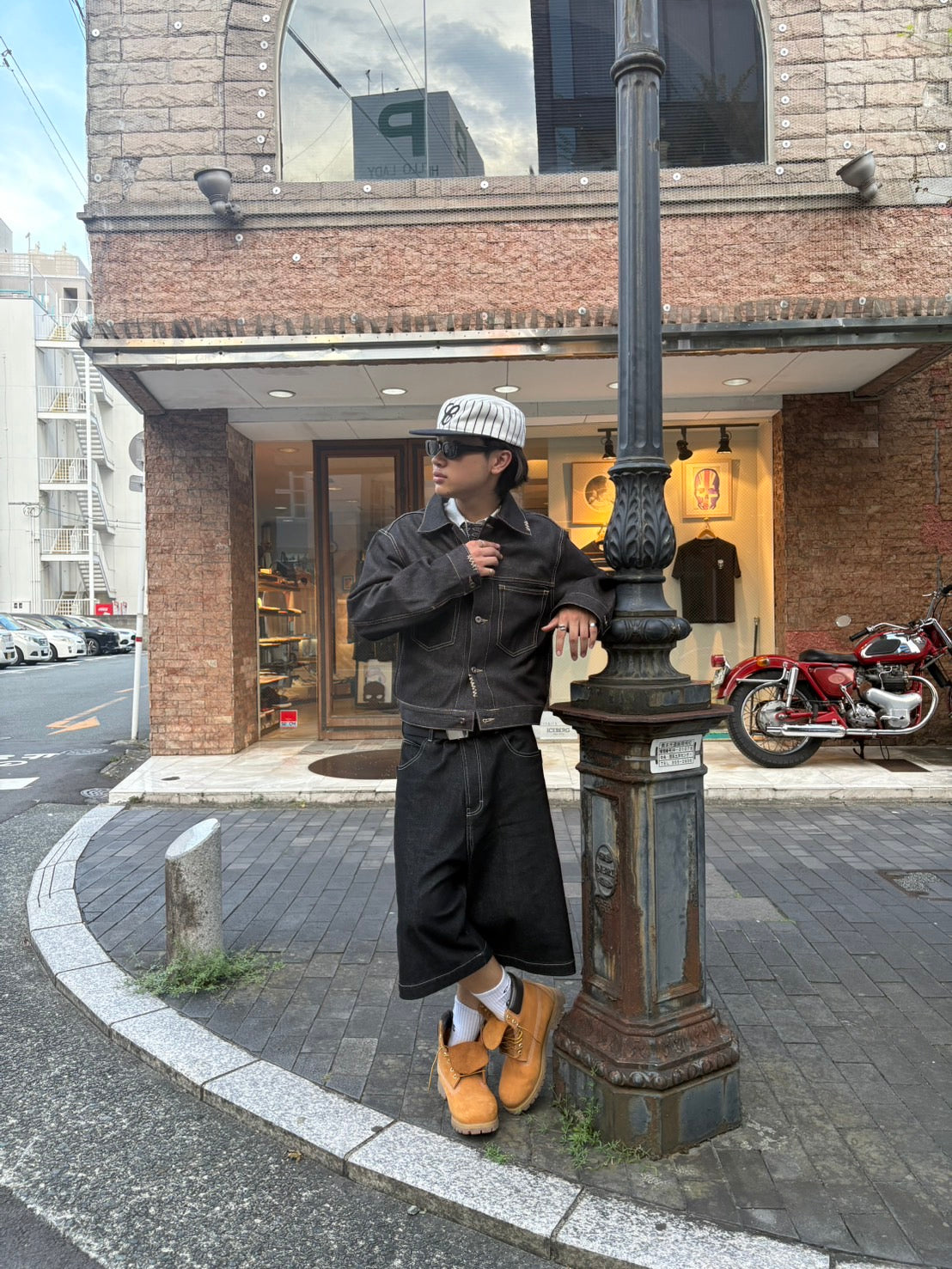 コントラストステッチ・リジッドデニムジャケット YT002