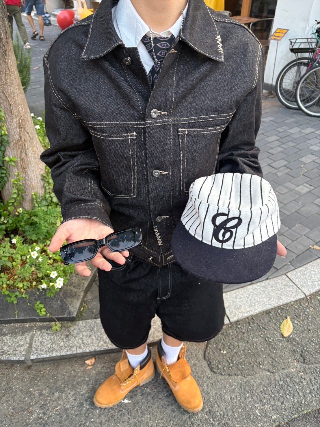 コントラストステッチ・リジッドデニムジャケット YT002