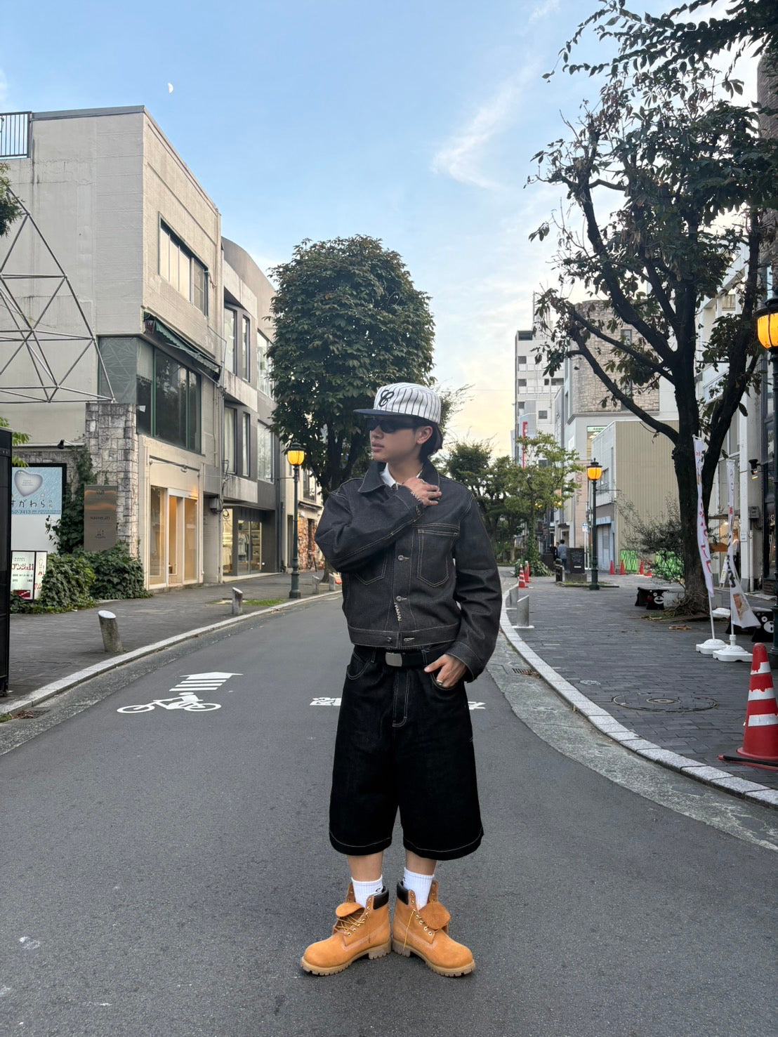 コントラストステッチ・リジッドデニムジャケット YT002