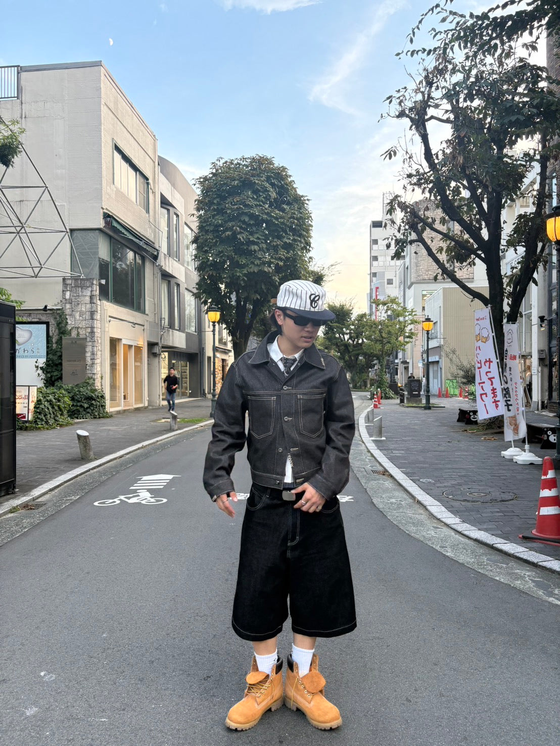 コントラストステッチ・リジッドデニムジャケット YT002