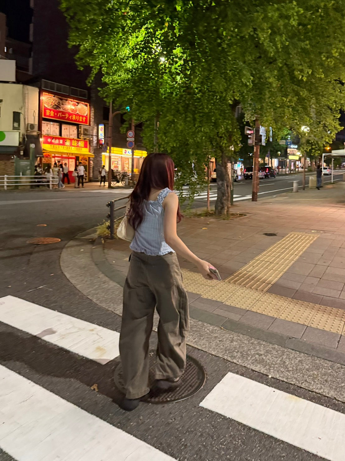 カーブシルエット・カフェブラウンワイドパンツ MW001