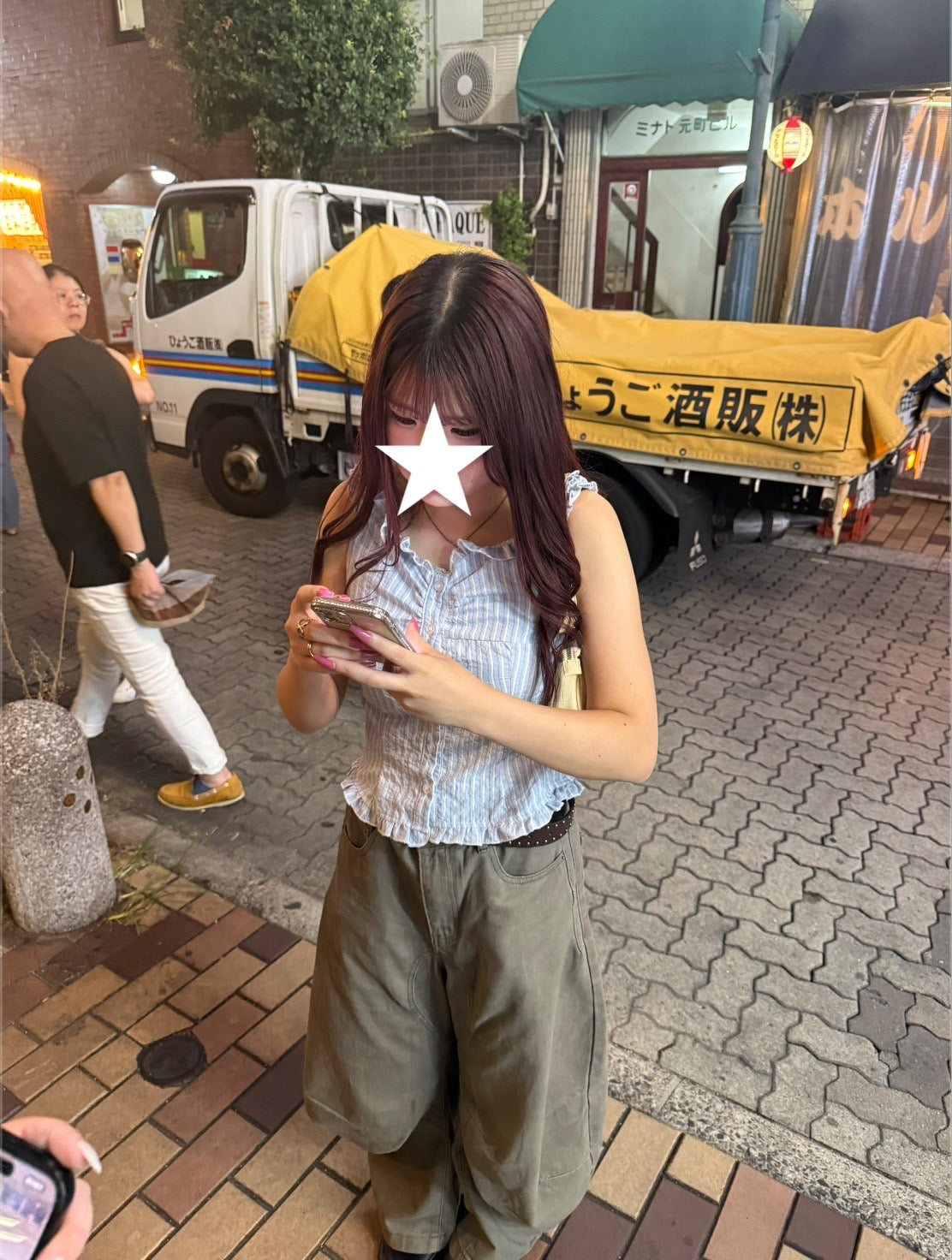 メロウフリル・ピンタックストライプキャミソール MW002