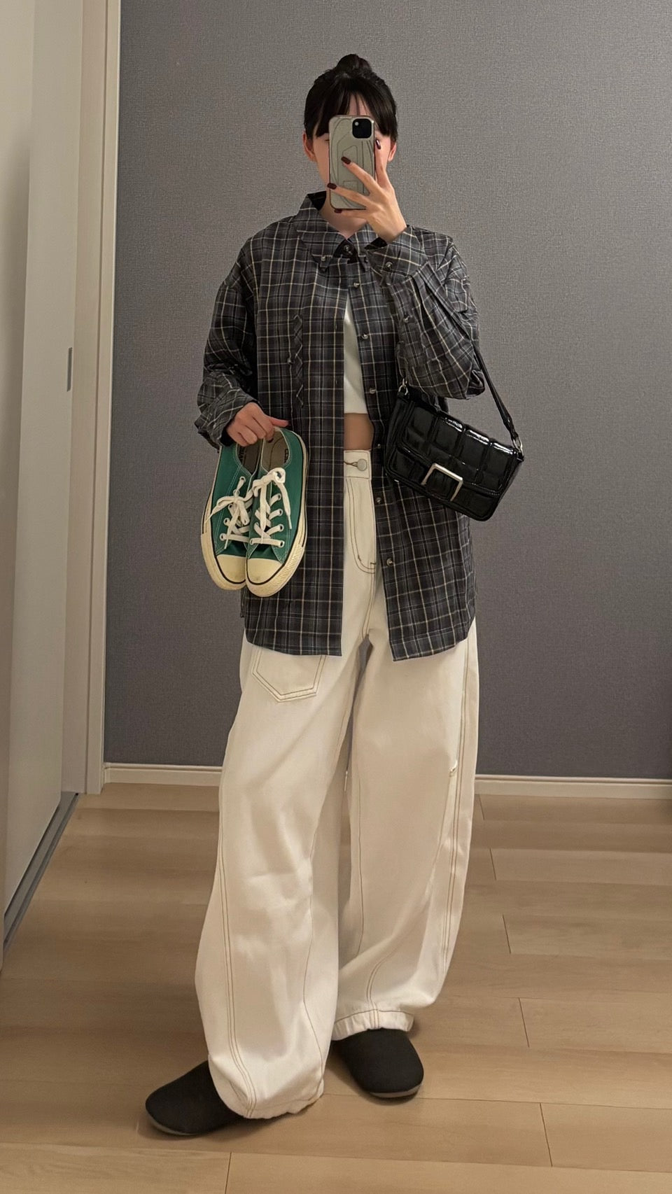 オーバーサイズ・ボタンダウンチェックシャツ s0814m-15