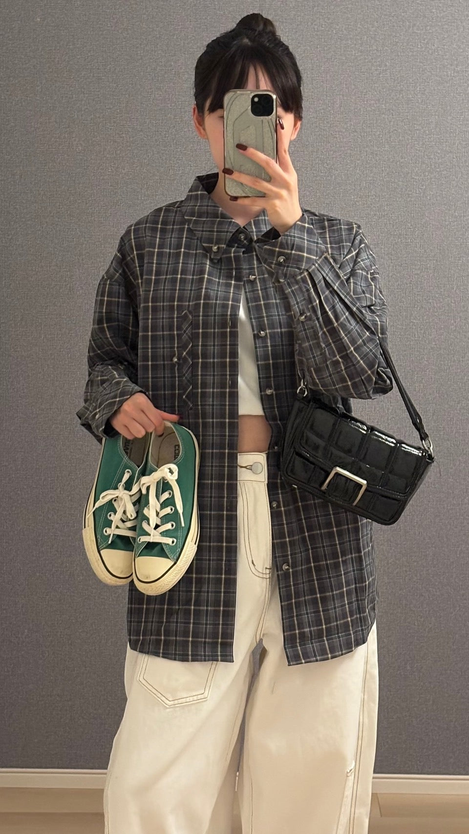 オーバーサイズ・ボタンダウンチェックシャツ s0814m-15