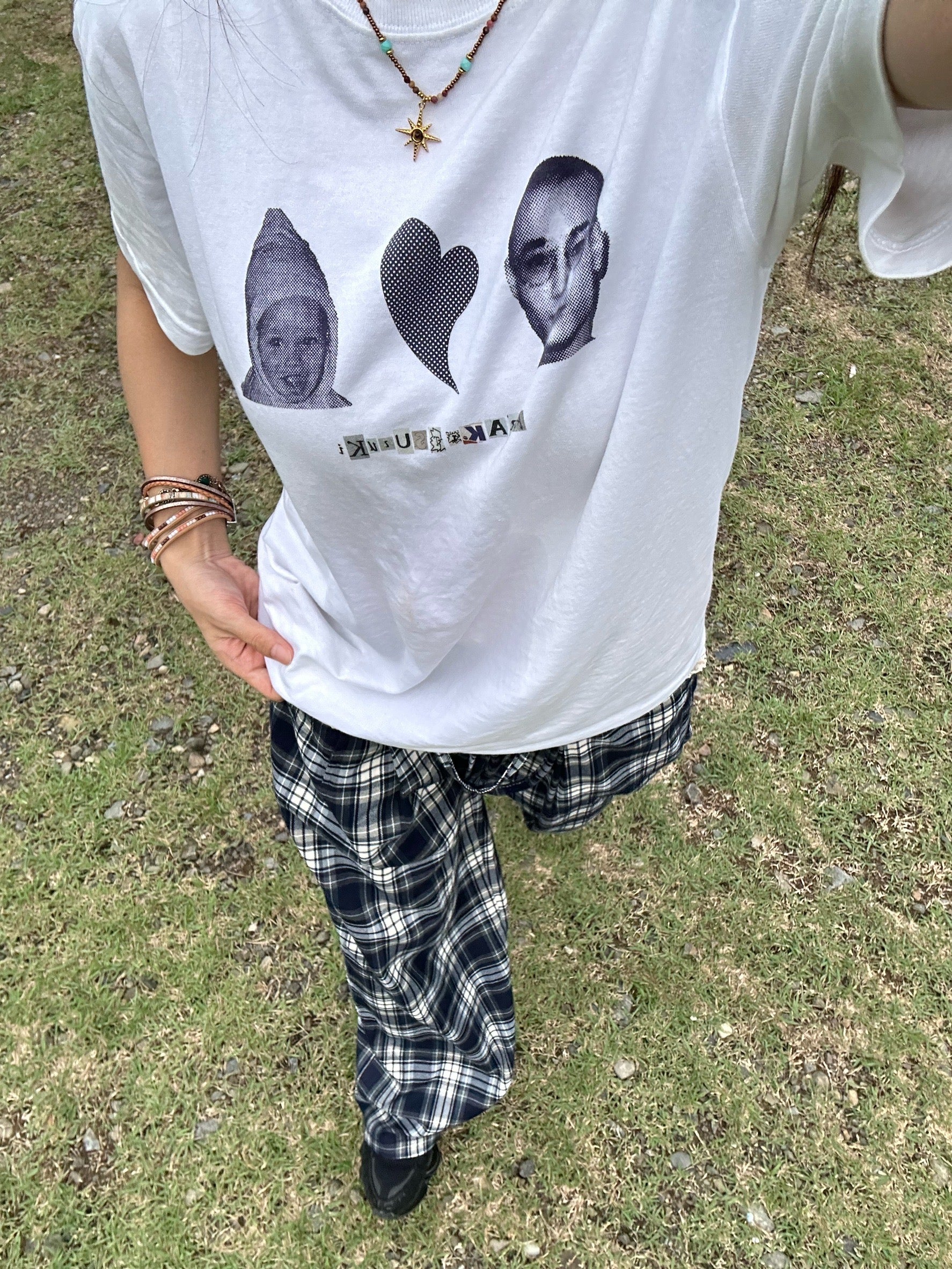 レイヤードウエスト・ドローストリングワイドチェックパンツ YT004