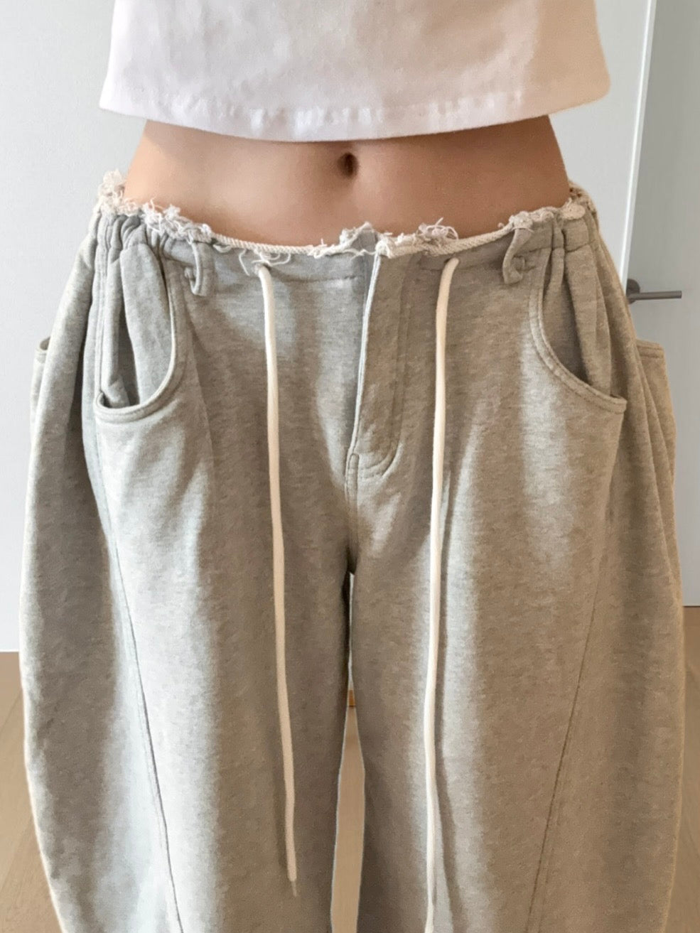 カットオフウエスト・マルチポケットワイドスウェット TM-001