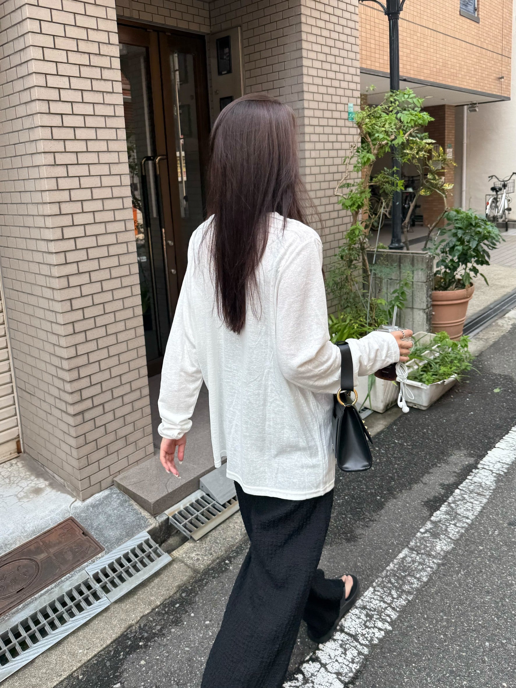 タンクトップレイヤード・スラブコットンロングTシャツ TM-003